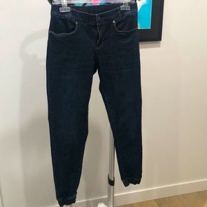 LL bean jogger-style jeans.